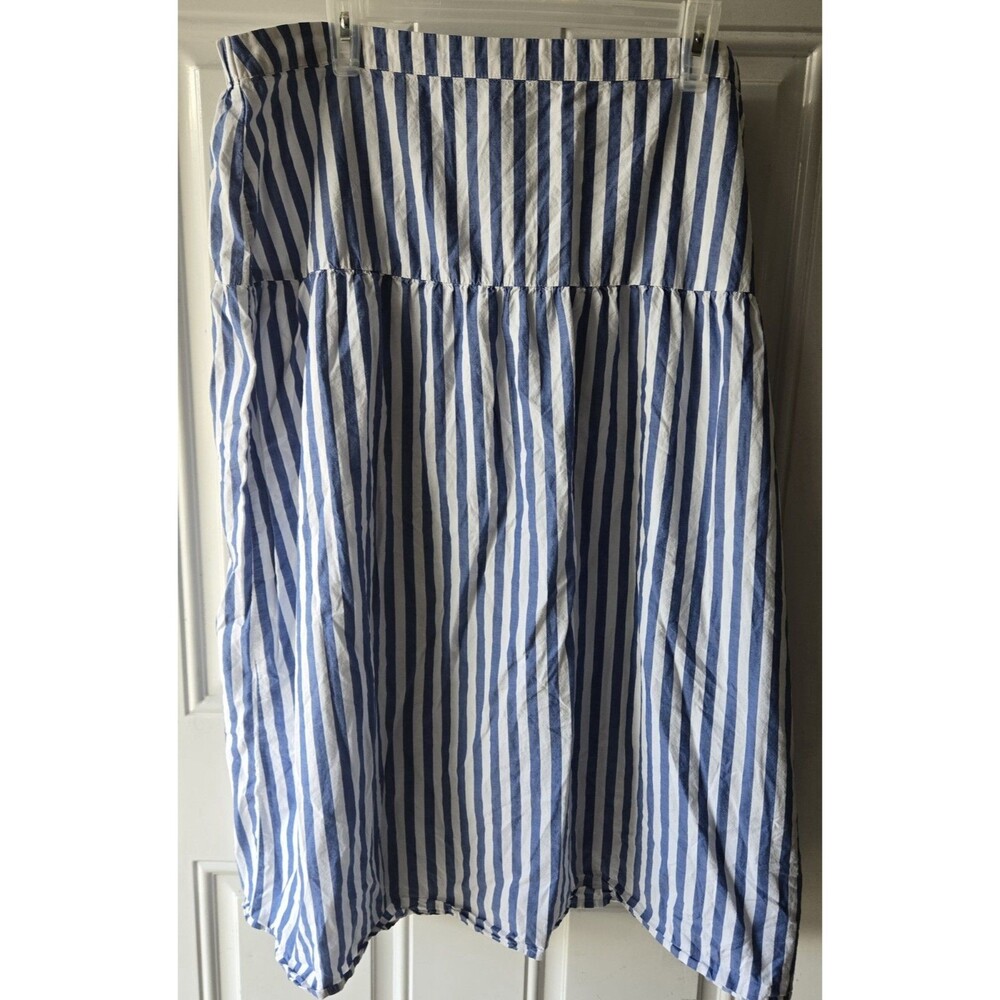Old Navy Women's Size XXL Blue White Vertical Striped Skirt Cotton Casual